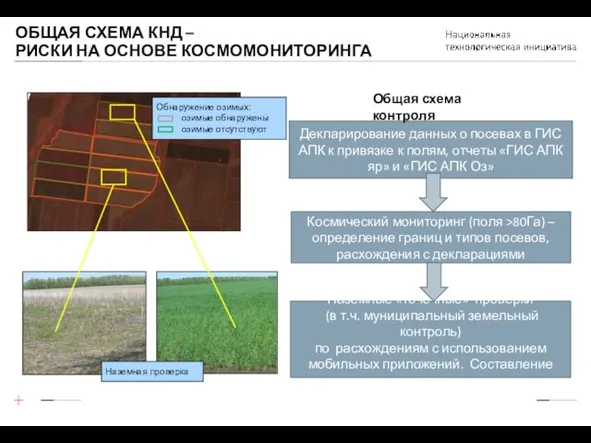 ОБЩАЯ СХЕМА КНД – РИСКИ НА ОСНОВЕ КОСМОМОНИТОРИНГА Наземная проверка