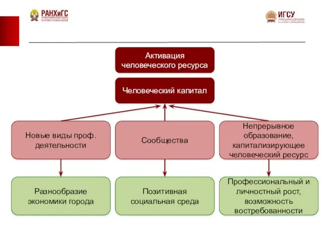 Активация человеческого ресурса Человеческий капитал Сообщества Новые виды проф. деятельности