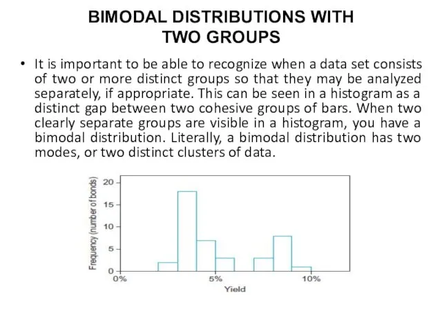 BIMODAL DISTRIBUTIONS WITH TWO GROUPS It is important to be