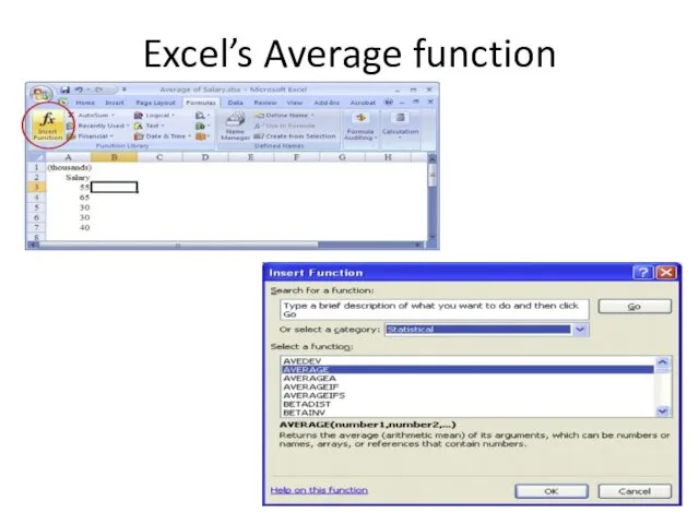 Excel’s Average function