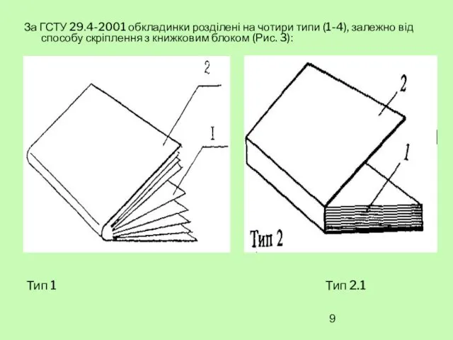 За ГСТУ 29.4-2001 обкладинки розділені на чотири типи (1-4), залежно