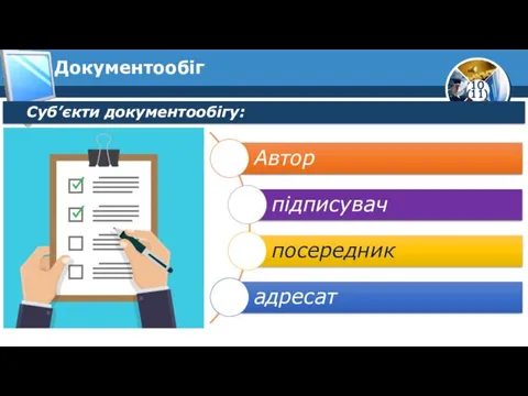 Документообіг Суб’єкти документообігу: