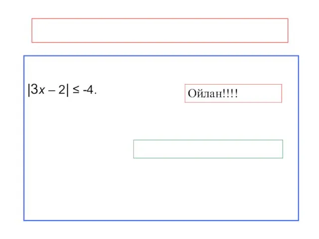 |3x – 2| ≤ -4. Ойлан!!!!