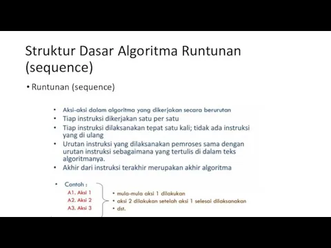 Struktur Dasar Algoritma Runtunan (sequence) Runtunan (sequence)