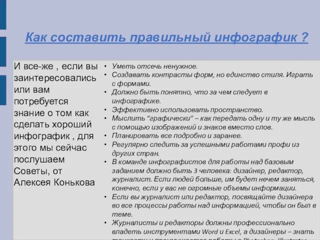 Как составить правильный инфографик ? И все-же , если вы