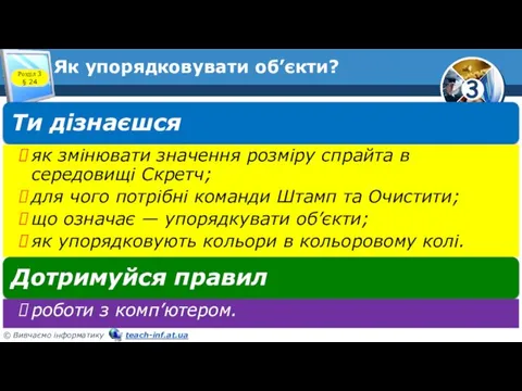 Як упорядковувати об’єкти? Розділ 3 § 24