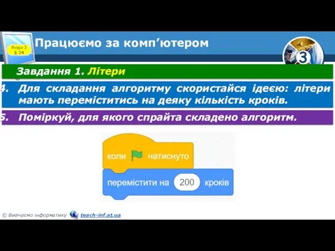 Працюємо за комп’ютером Розділ 3 § 24 Завдання 1. Літери