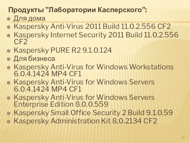 Продукты "Лаборатории Касперского": Для дома Kaspersky Anti-Virus 2011 Build 11.0.2.556