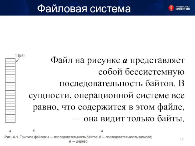 Файловая система Файл на рисунке а представляет собой бессистемную последовательность