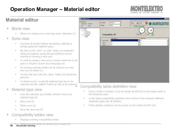 Operation Manager – Material editor Advanced training Material editor Blank
