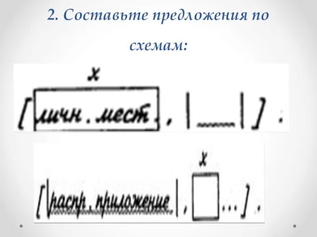 2. Составьте предложения по схемам: