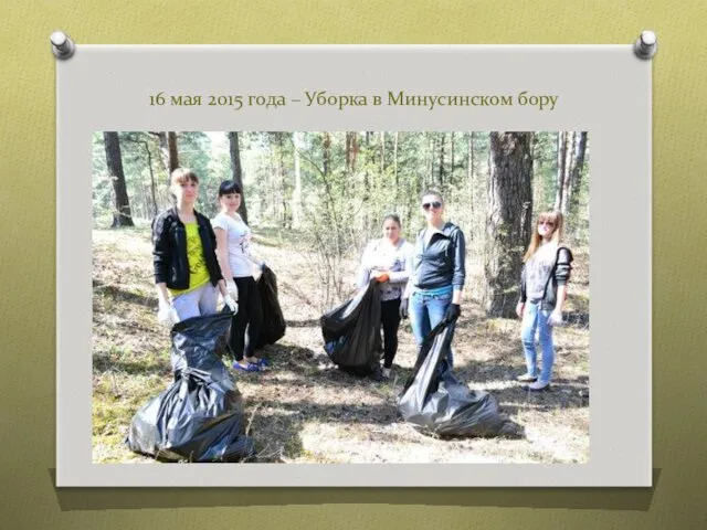 16 мая 2015 года – Уборка в Минусинском бору