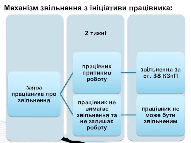 Механізм звільнення з ініціативи працівника: