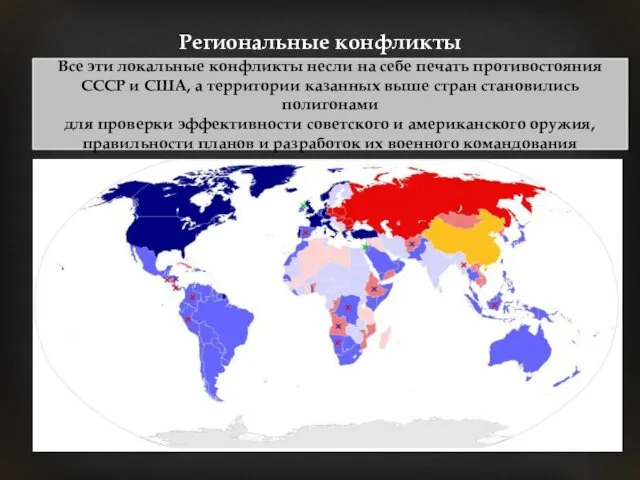 Региональные конфликты Все эти локальные конфликты несли на себе печать