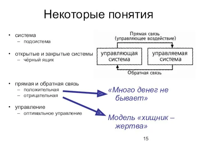 Некоторые понятия система подсистема открытые и закрытые системы чёрный ящик