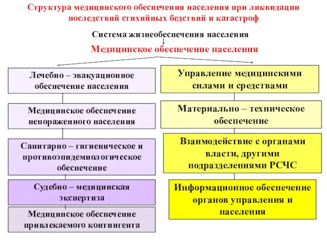 Структура медицинского обеспечения населения при ликвидации последствий стихийных бедствий и