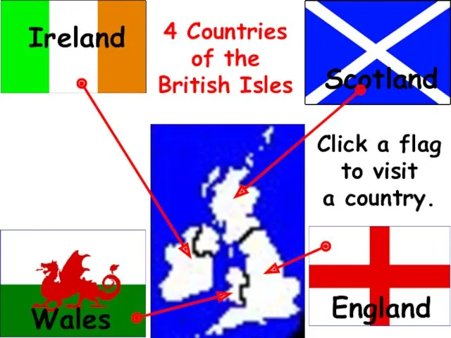 England Wales Scotland 4 Countries of the British Isles Click