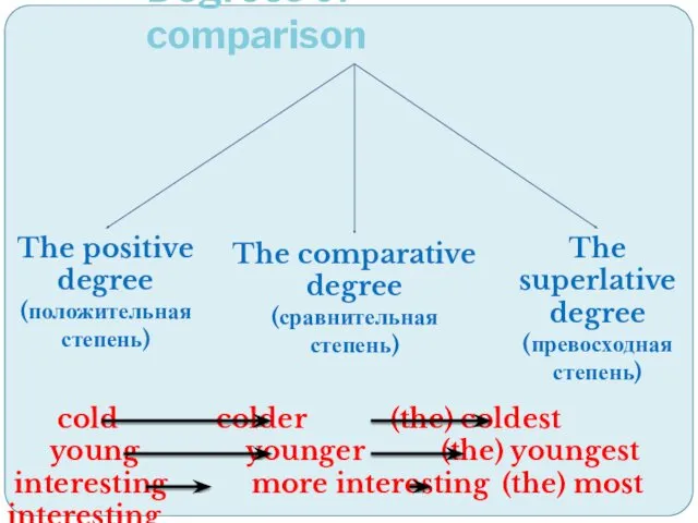 Degrees of comparison The positive degree (положительная степень) The comparative