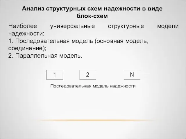 Анализ структурных схем надежности в виде блок-схем Наиболее универсальные структурные