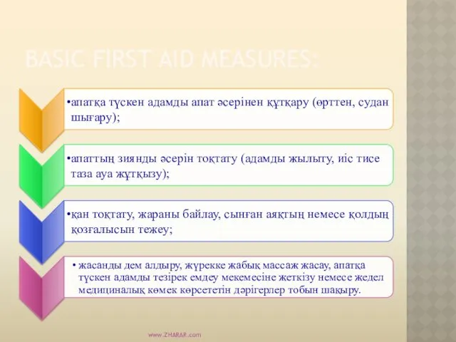 BASIC FIRST AID MEASURES: www.ZHARAR.com