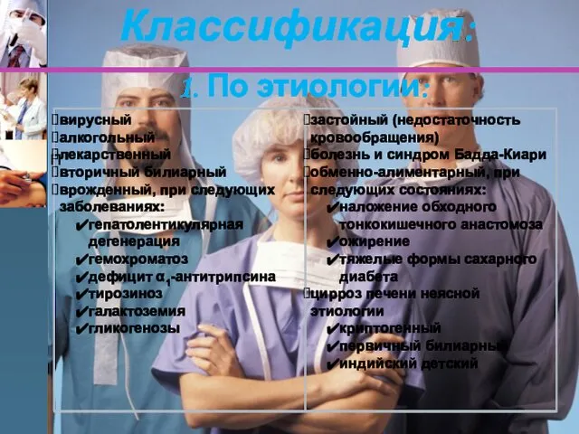 Классификация: 1. По этиологии: П