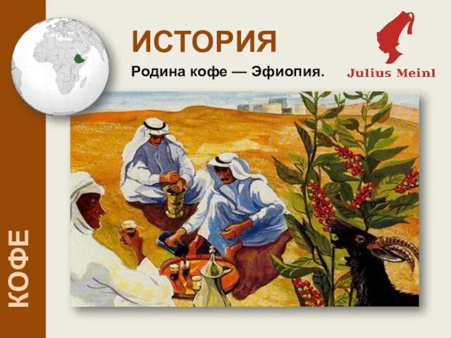 КОФЕ ИСТОРИЯ Родина кофе — Эфиопия.