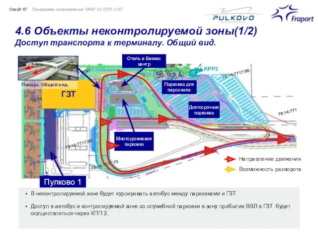 4.6 Объекты неконтролируемой зоны(1/2) Доступ транспорта к терминалу. Общий вид. Программа ознакомления ORAT