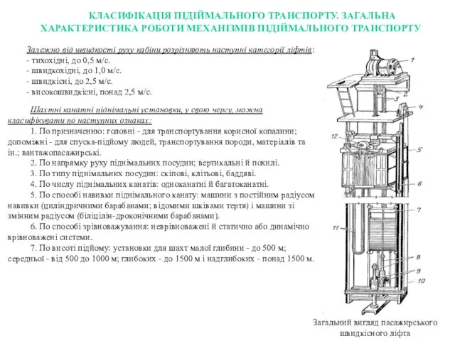 КЛАСИФІКАЦІЯ ПІДІЙМАЛЬНОГО ТРАНСПОРТУ. ЗАГАЛЬНА ХАРАКТЕРИСТИКА РОБОТИ МЕХАНІЗМІВ ПІДІЙМАЛЬНОГО ТРАНСПОРТУ Залежно