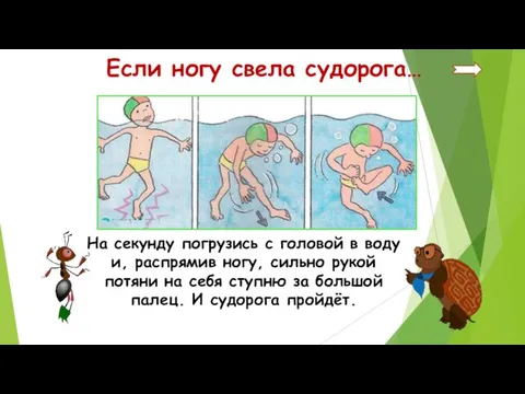 Если ногу свела судорога… На секунду погрузись с головой в воду и, распрямив