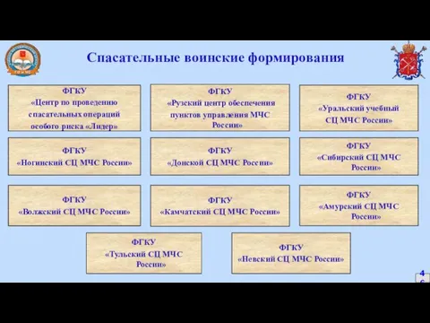 Спасательные воинские формирования 46 ФГКУ «Тульский СЦ МЧС России» ФГКУ