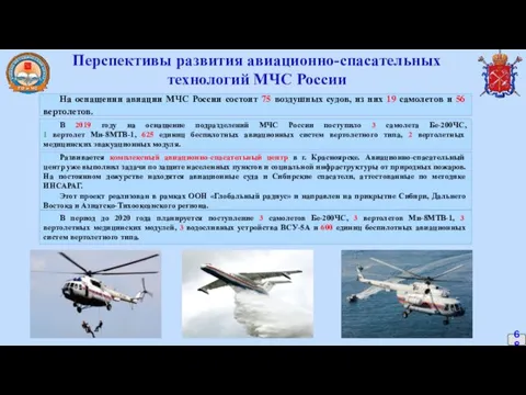 Перспективы развития авиационно-спасательных технологий МЧС России На оснащении авиации МЧС