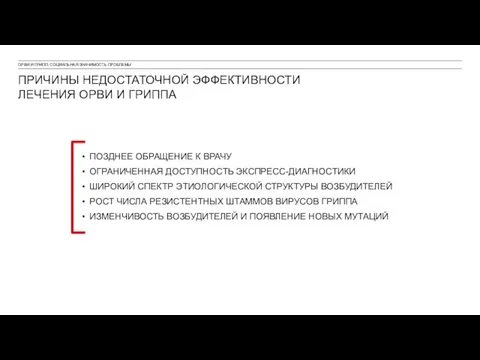 ПРИЧИНЫ НЕДОСТАТОЧНОЙ ЭФФЕКТИВНОСТИ ЛЕЧЕНИЯ ОРВИ И ГРИППА ПОЗДНЕЕ ОБРАЩЕНИЕ К