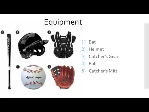 Equipment Bat Helmet Catcher's Gear Ball Catcher's Mitt