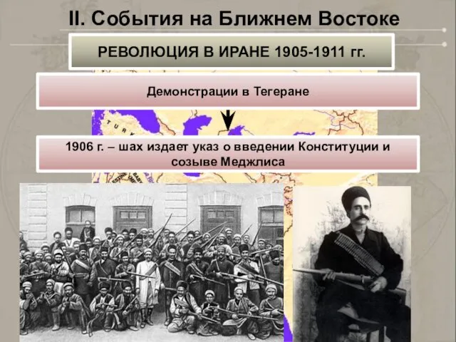 II. События на Ближнем Востоке РЕВОЛЮЦИЯ В ИРАНЕ 1905-1911 гг.