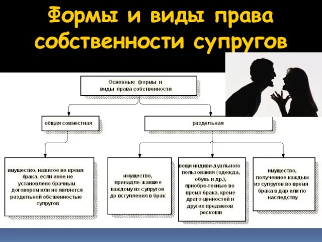 Формы и виды права собственности супругов