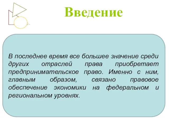 Введение В последнее время все большее значение среди других отраслей