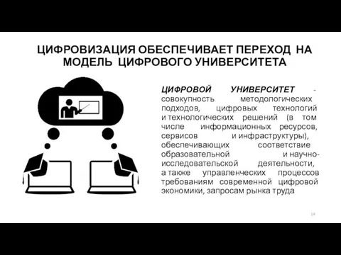 ЦИФРОВИЗАЦИЯ ОБЕСПЕЧИВАЕТ ПЕРЕХОД НА МОДЕЛЬ ЦИФРОВОГО УНИВЕРСИТЕТА ЦИФРОВОЙ УНИВЕРСИТЕТ -