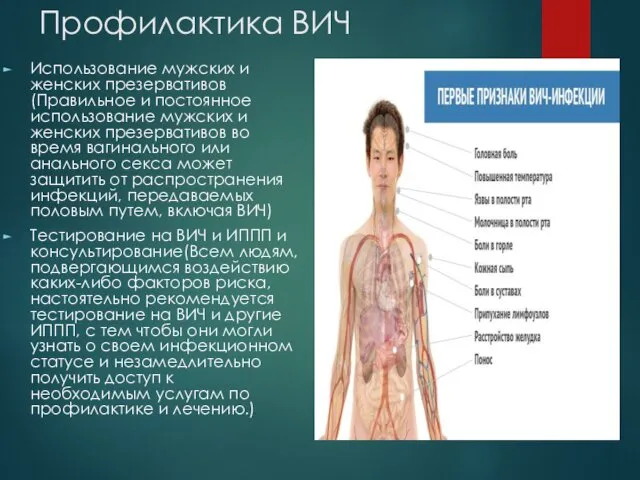 Профилактика ВИЧ Использование мужских и женских презервативов(Правильное и постоянное использование