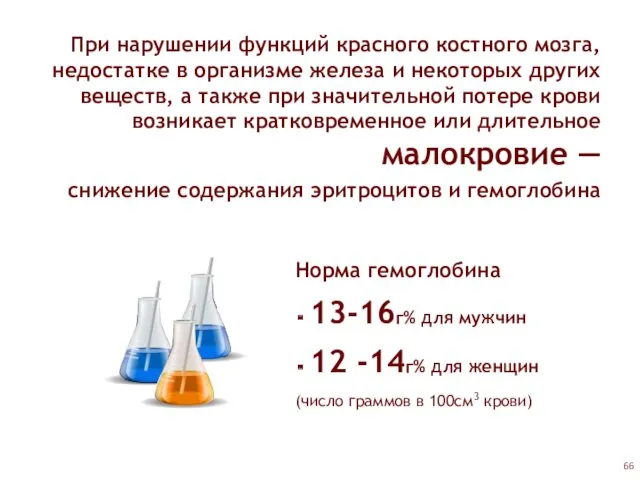 При нарушении функций красного костного мозга, недостатке в организме железа