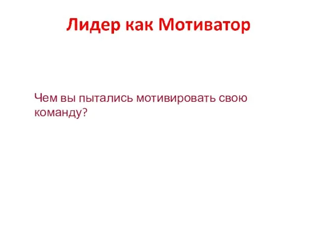 Чем вы пытались мотивировать свою команду?