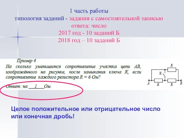 1 часть работы типология заданий - задания с самостоятельной записью