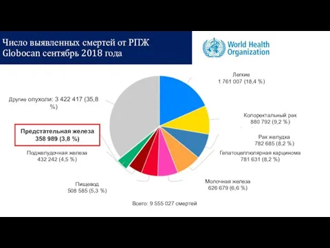 24.03.2019 Число выявленных смертей от РПЖ Globocan сентябрь 2018 года