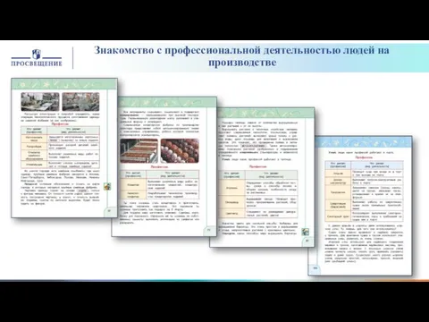 Знакомство с профессиональной деятельностью людей на производстве