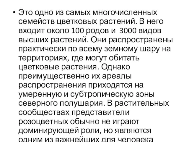 Это одно из самых многочисленных семейств цветковых растений. В него входит около 100