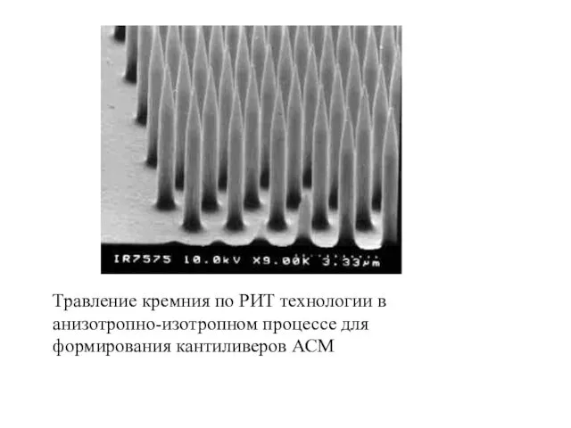 Травление кремния по РИТ технологии в анизотропно-изотропном процессе для формирования кантиливеров АСМ