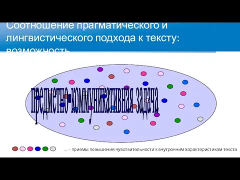 Соотношение прагматического и лингвистического подхода к тексту: возможность … -