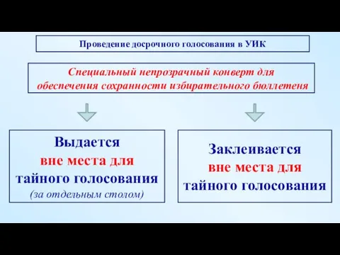 Специальный непрозрачный конверт для обеспечения сохранности избирательного бюллетеня Выдается вне