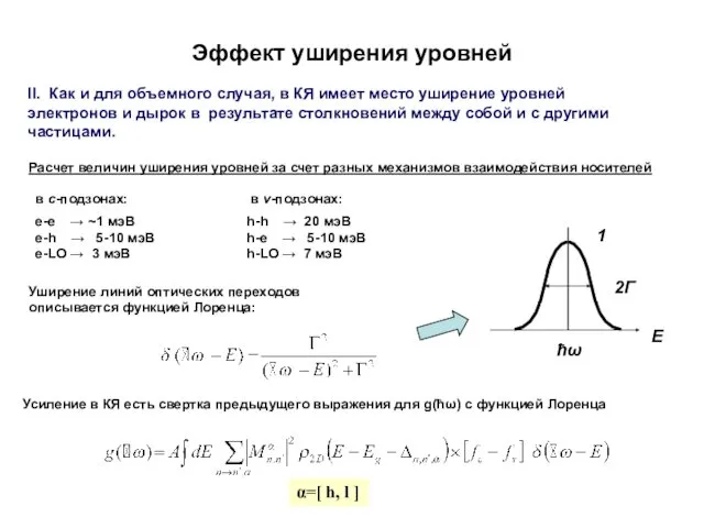 Эффект уширения уровней