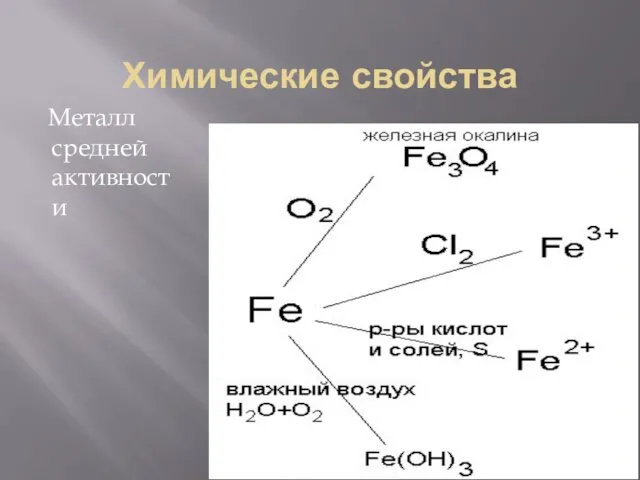 Химические свойства Металл средней активности