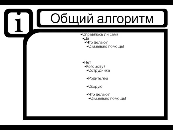 i Справлюсь ли сам? Да Что делаю? Оказываю помощь! Нет